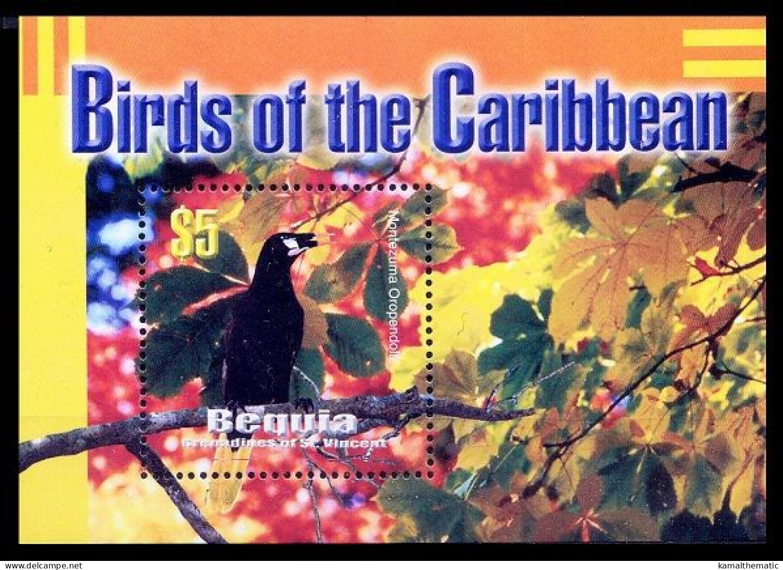 New World Birds Of Caribbean, Montezuma Oropendola, Bequia St. Vincent 2003 MNH MS - Kuckucke & Turakos