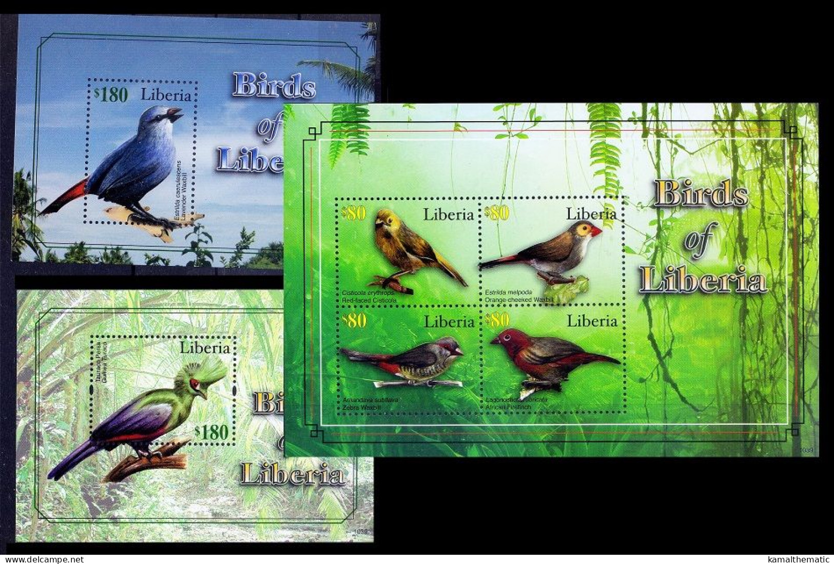 Liberia 2010 MNH Set Of 2 MS + 1 SS, Birds Of Liberia - Coucous, Touracos