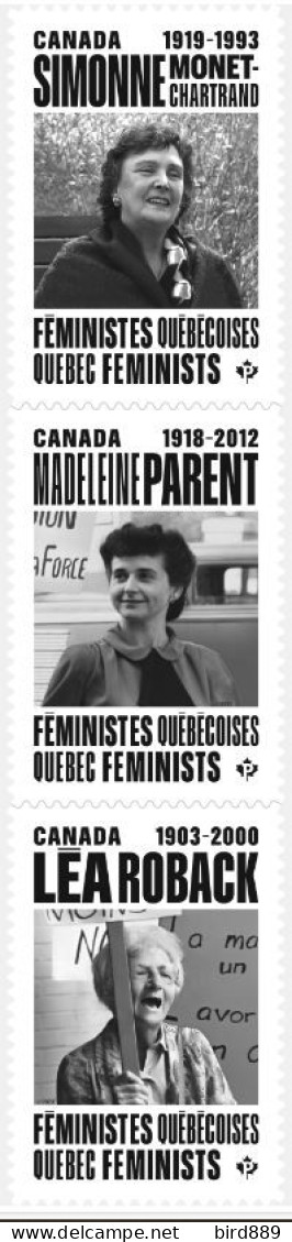 2023 Canada History People Feminists Movement In Quebec Strip Of 3 From Booklet MNH - Single Stamps