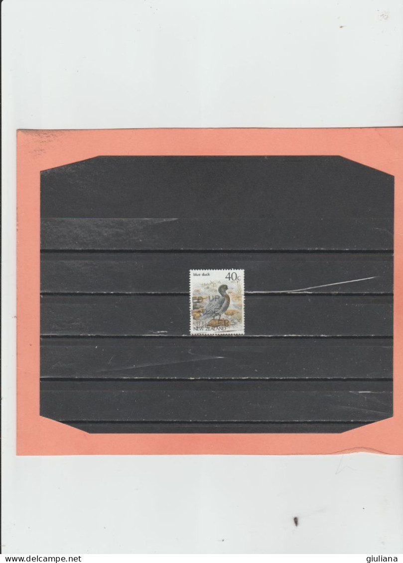 N. Zelanda 1987 - "Serie Courante. Oiseaux (III). Multicolores" - 40c Used  Canard Bleu - Used Stamps
