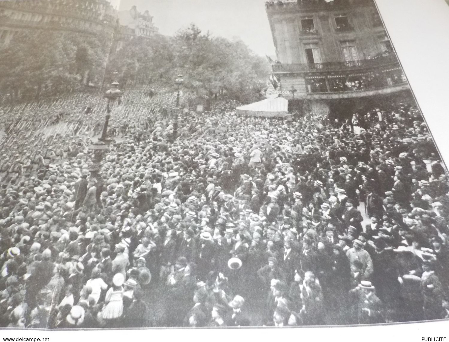 PHOTO PARIS L ARMEE ET LA FOULE PLACE DE L OPERA 1916 - 1914-18