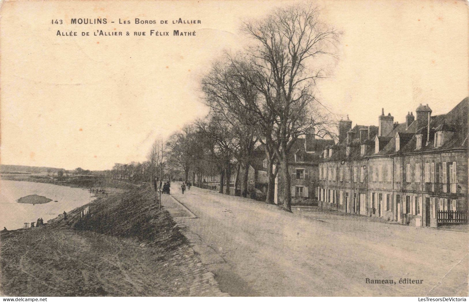 FRANCE - Moulins - Les Bords De L'Allier - Allée De L'Allier Et Rue Félix Mathé - Carte Postale Ancienne - Moulins