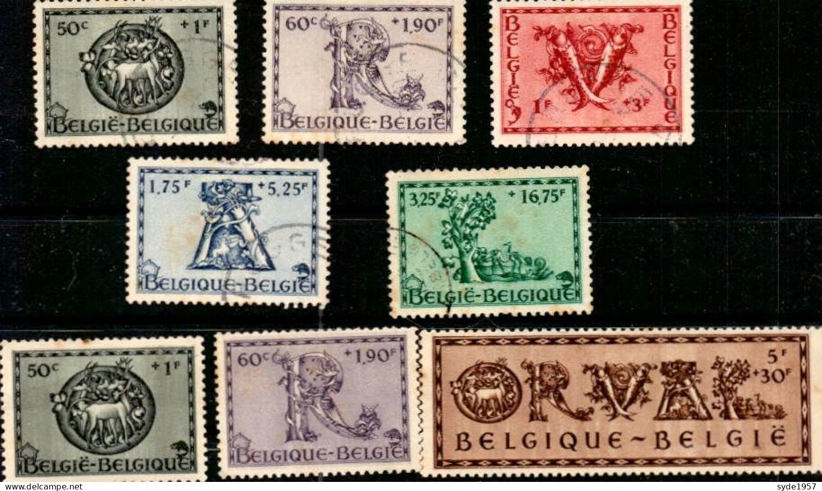 BELGIQUE :1943: OBP.625-30 :  5ième ORVAL. 5 Oblitérés + 3 Neufs/ - Autres & Non Classés