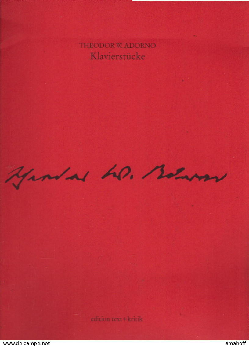 Theodor W. Adorno. Klavierstücke - Music