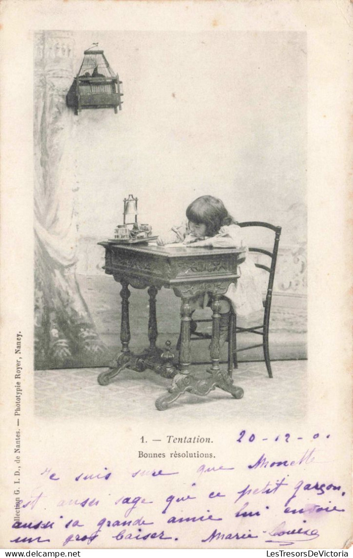 Enfants - Portrait - Tentations - Bonnes Résolutions - Carte Postale Ancienne - Abbildungen