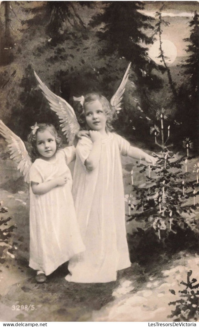 Enfants - Portrait - Deux Sœurs Déguisées En Anges - Carte Postale Ancienne - Abbildungen