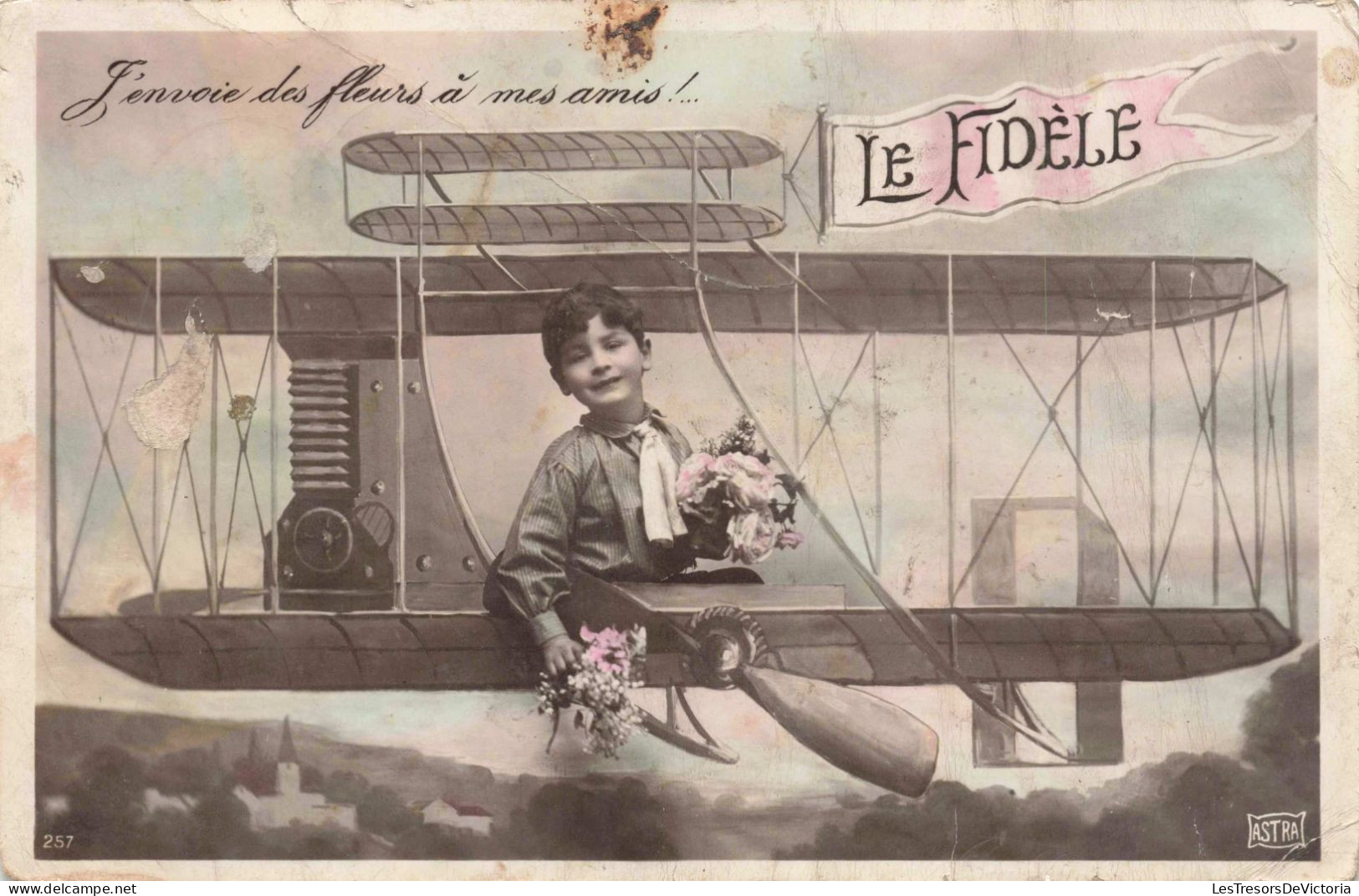 Enfants - J'envoie Des Fleurs à Mes Amis - Le Fidèle - Carte Postale Ancienne - Humorkaarten