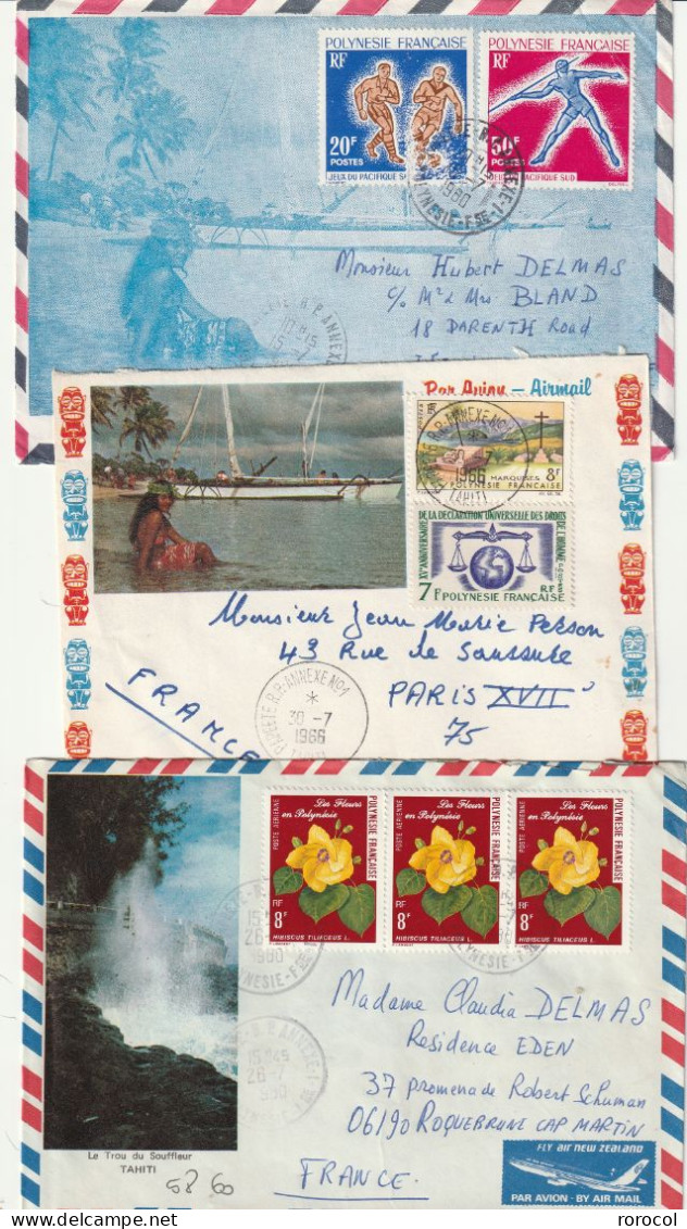 POLYNESIE FRANCAISE Lot De 35 Lettres Et Cartes - Verzamelingen & Reeksen