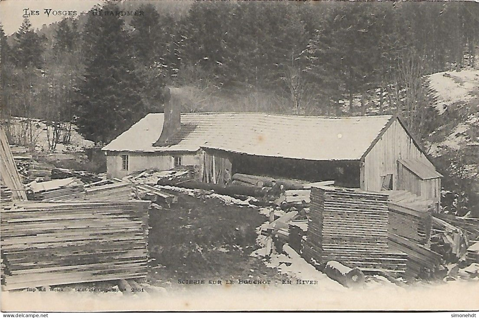 88 - VOSGES - Scierie Sur Le Bouchot En Hiver - Artisanat