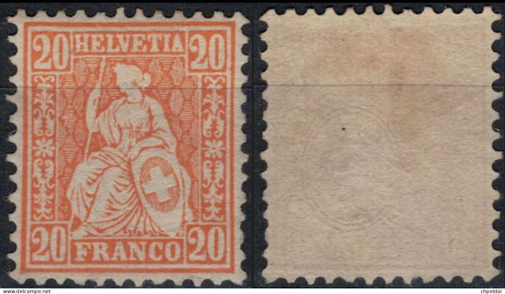 Suisse 1862 - SBK 32* Mi 24 Y&T 37 - Cote SBK 2023 : 3,00 - Unused Stamps