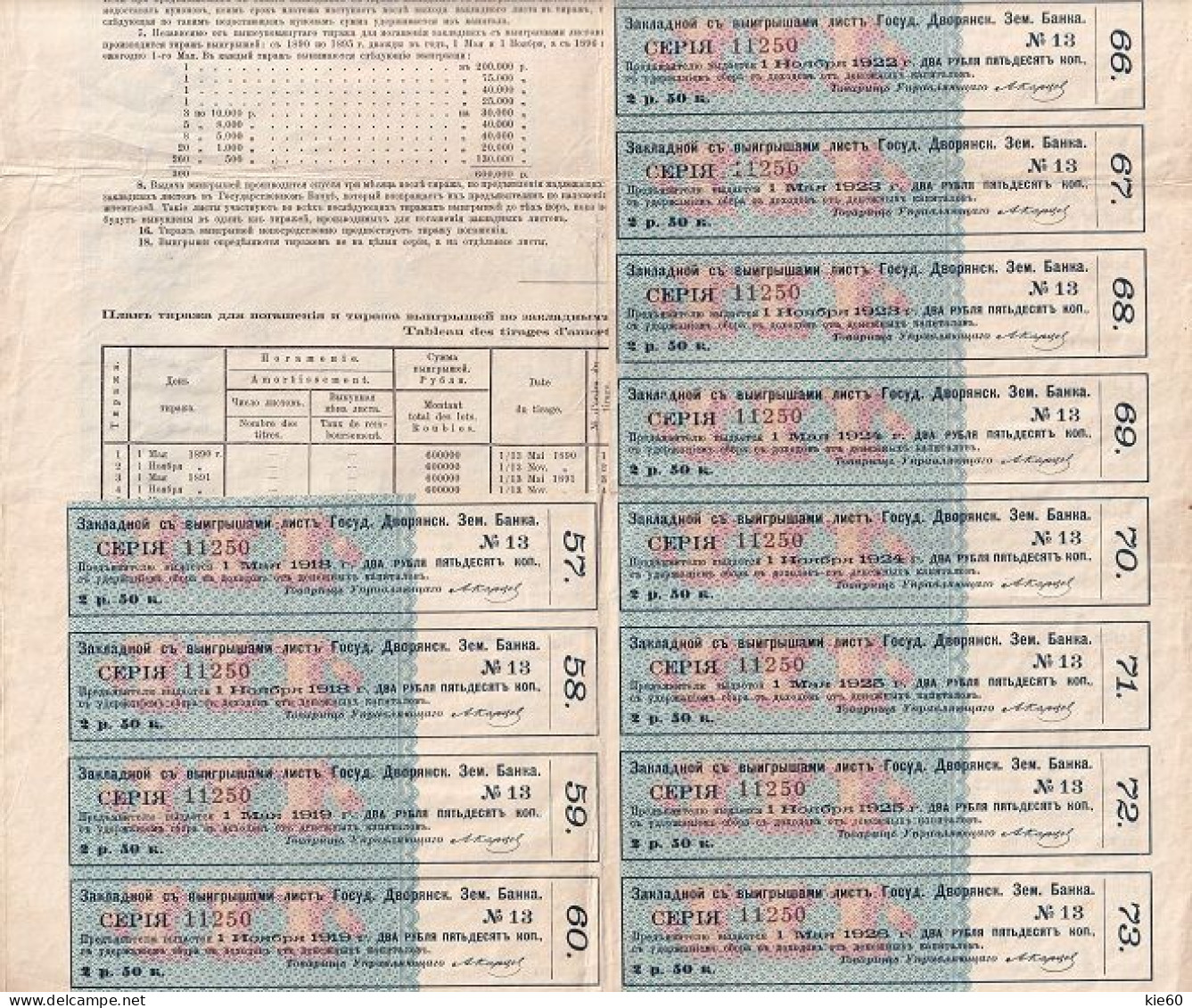 Russia  - 1889 -  100 Rubles  - 5 %  Mortage Bond.. - Russie