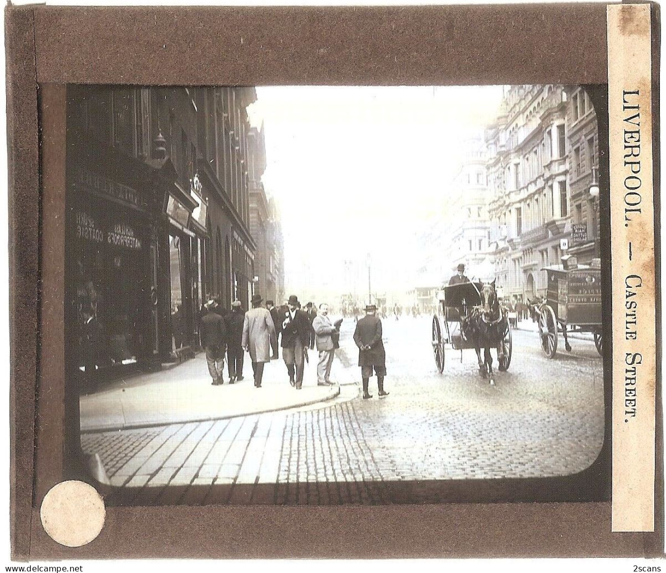 Angleterre - LIVERPOOL - Plaque De Verre Ancienne (vers 1905) - Castle Street - Liverpool