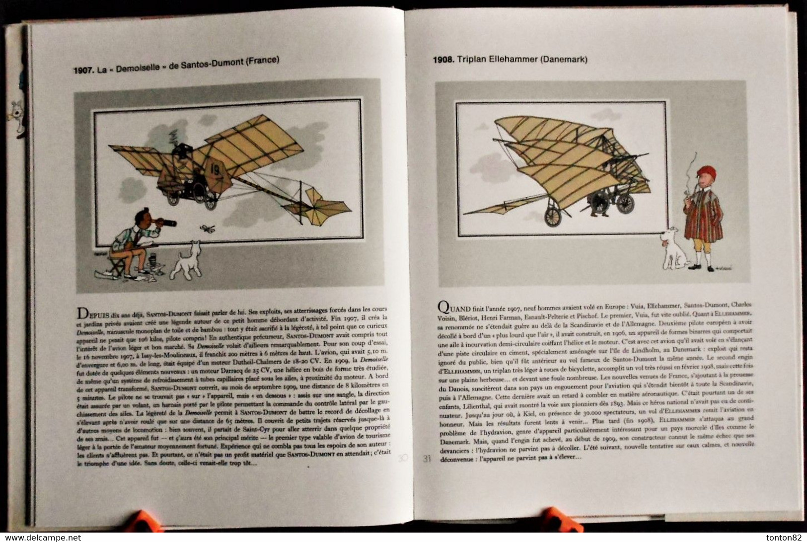 HERGÉ - TINTIN Raconte ... L'Histoire de l'Aviation - Des Origines à 1914 - SEPTIMUS ÉDITIONS - (  1980 ) .