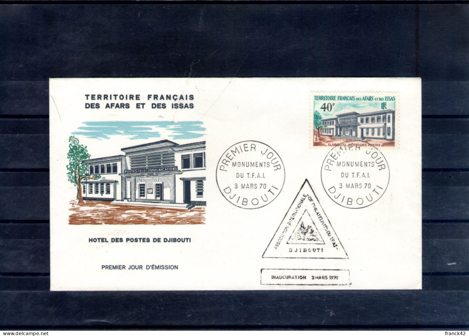 Afars Et Issas. Enveloppe Fdc. Hôtel Des Postes. Djibouti. 3/03/1970 - Brieven En Documenten