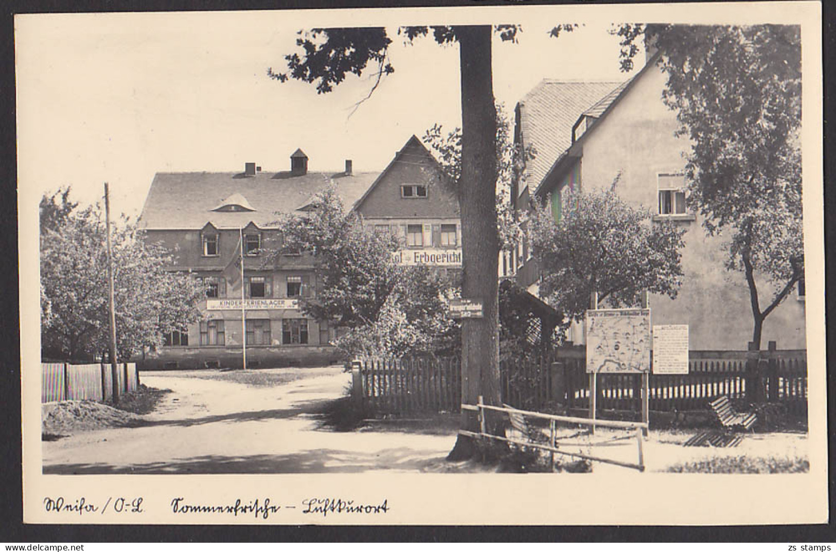 Weifa über Neukirch Oberlausitz Gaststätte Erbgericht Kinderferinlager Deutsche Werkstätten Hellerau, Fotokarte 1954 - Neukirch (Lausitz)