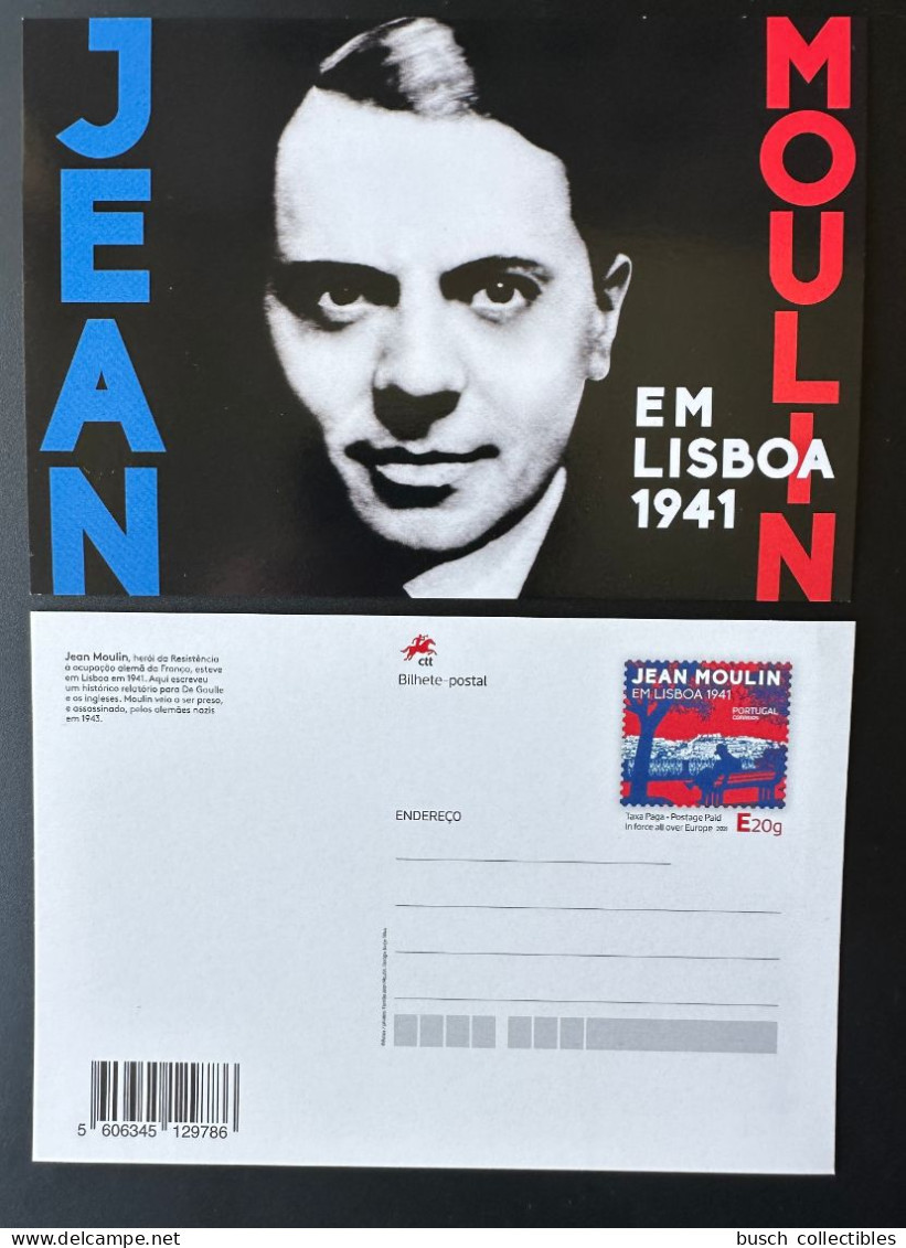 Portugal 2021 Stationery Entier Postal Ganzsache Inteiro Jean Moulin Em Lisboa 1941 Résistance - Ganzsachen