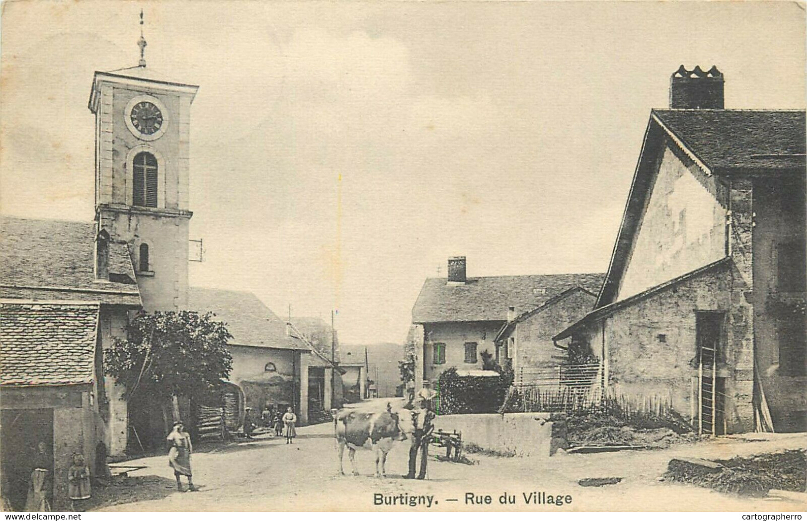 Suisse Burtigny Rue Du Village 1908 - Burtigny