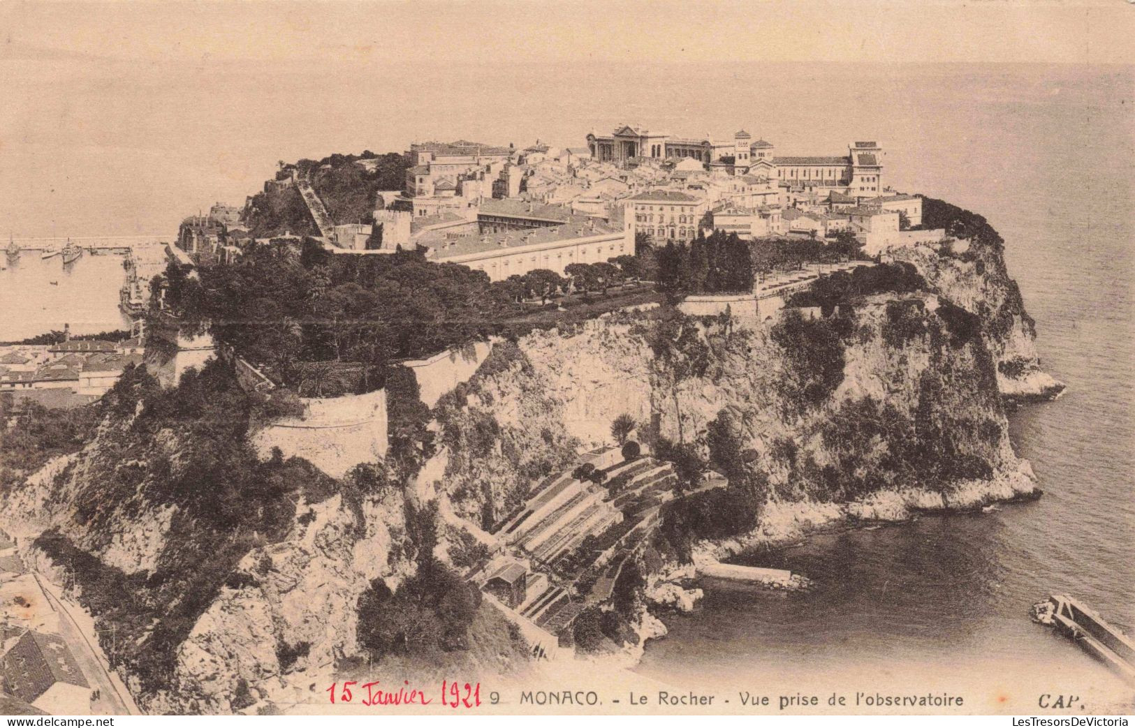 MONACO - Le Rocher - Vue Prise De L'observatoire - Carte Postale Ancienne - Mehransichten, Panoramakarten