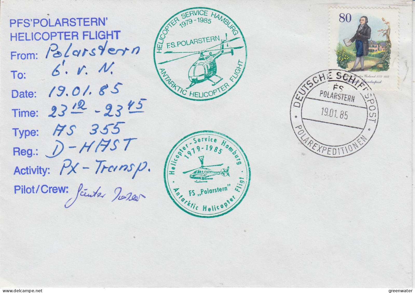 Germany  Heli Flight From Polarstern To Neumayer  19.01.1985 (ET204) - Vols Polaires