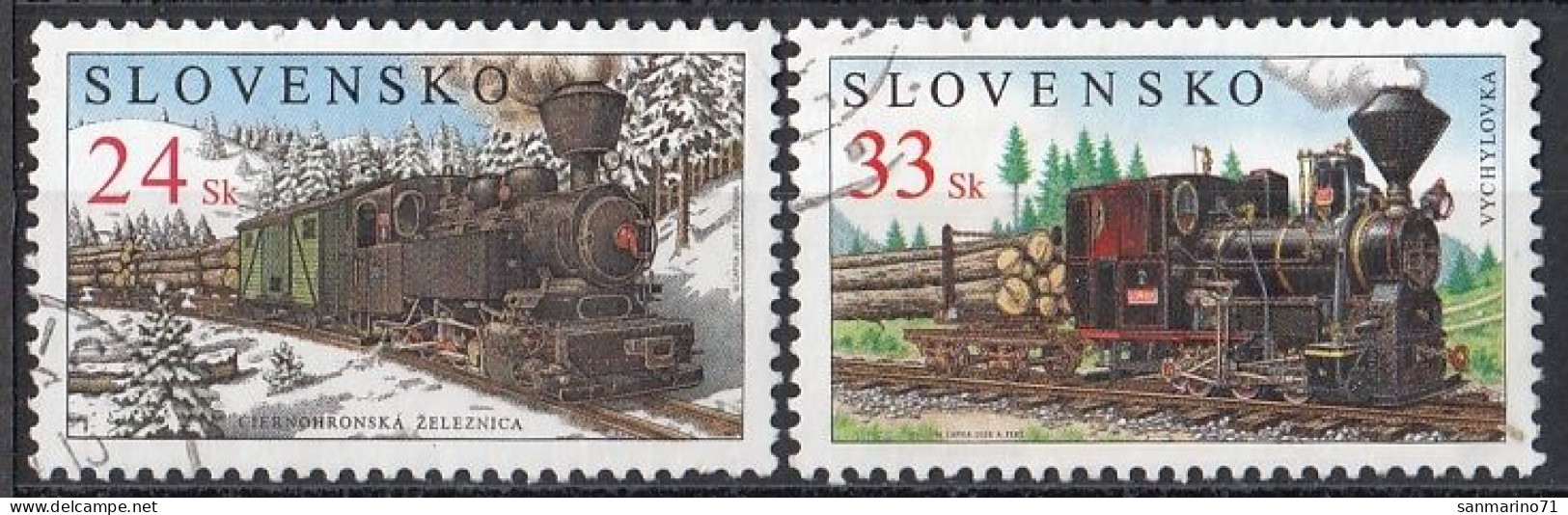 SLOVAKIA 521-522,used,falc Hinged,trains - Gebraucht