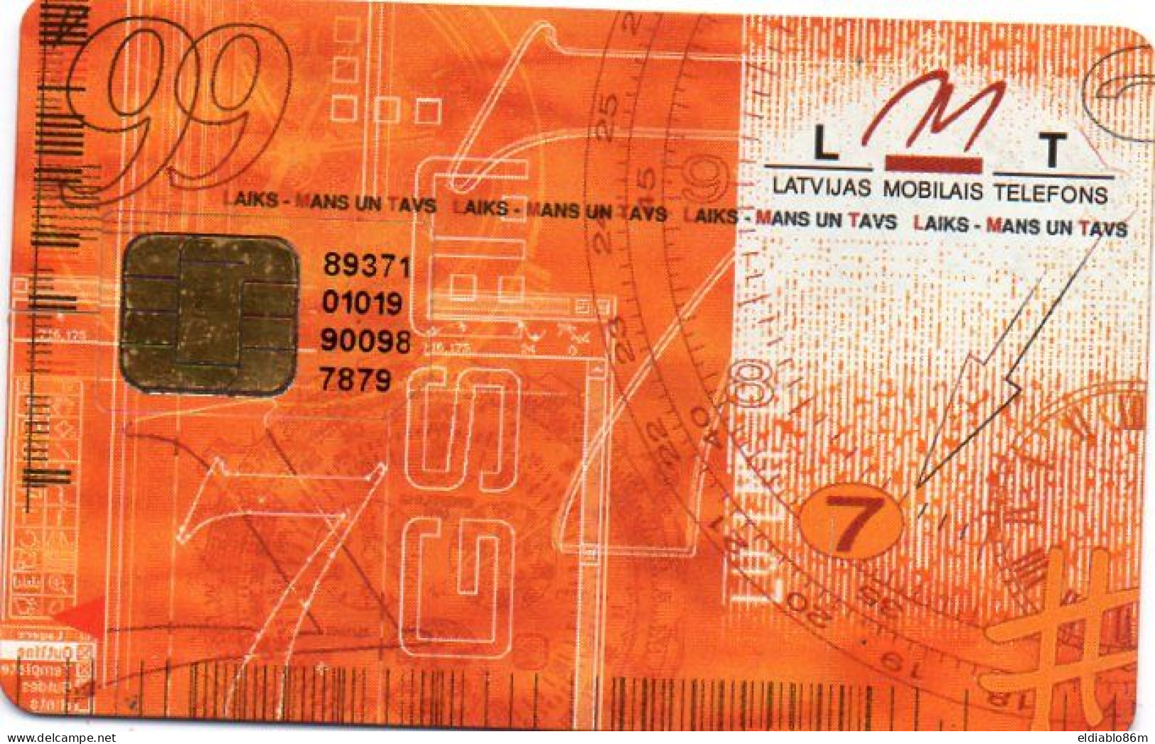 LATVIA - GSM CARD - LMT TATVIJAS MOBILAIS TELEFONS - GSM ORANGE 99 - USED WITH CHIP - Latvia
