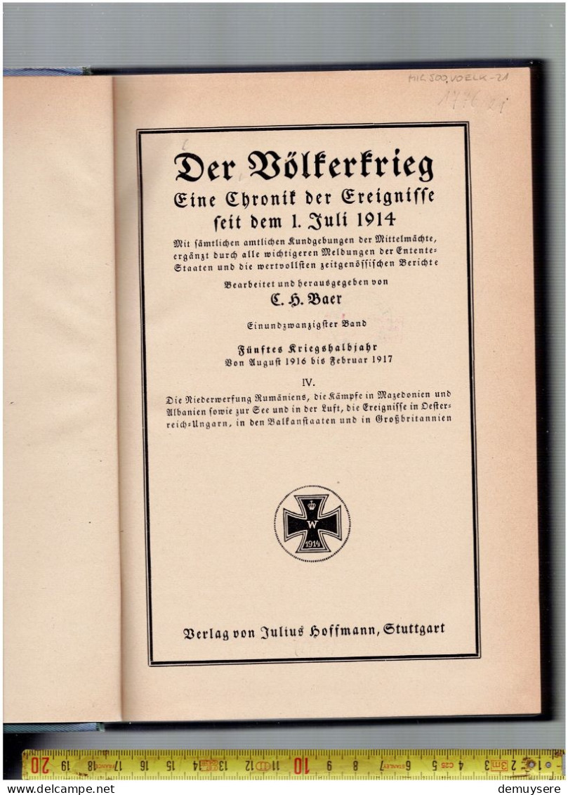 DER VÖLKERKRIEG NR 21 - RUMÄNIEN BESIEGT - GUTER STATUS - 5. Guerres Mondiales