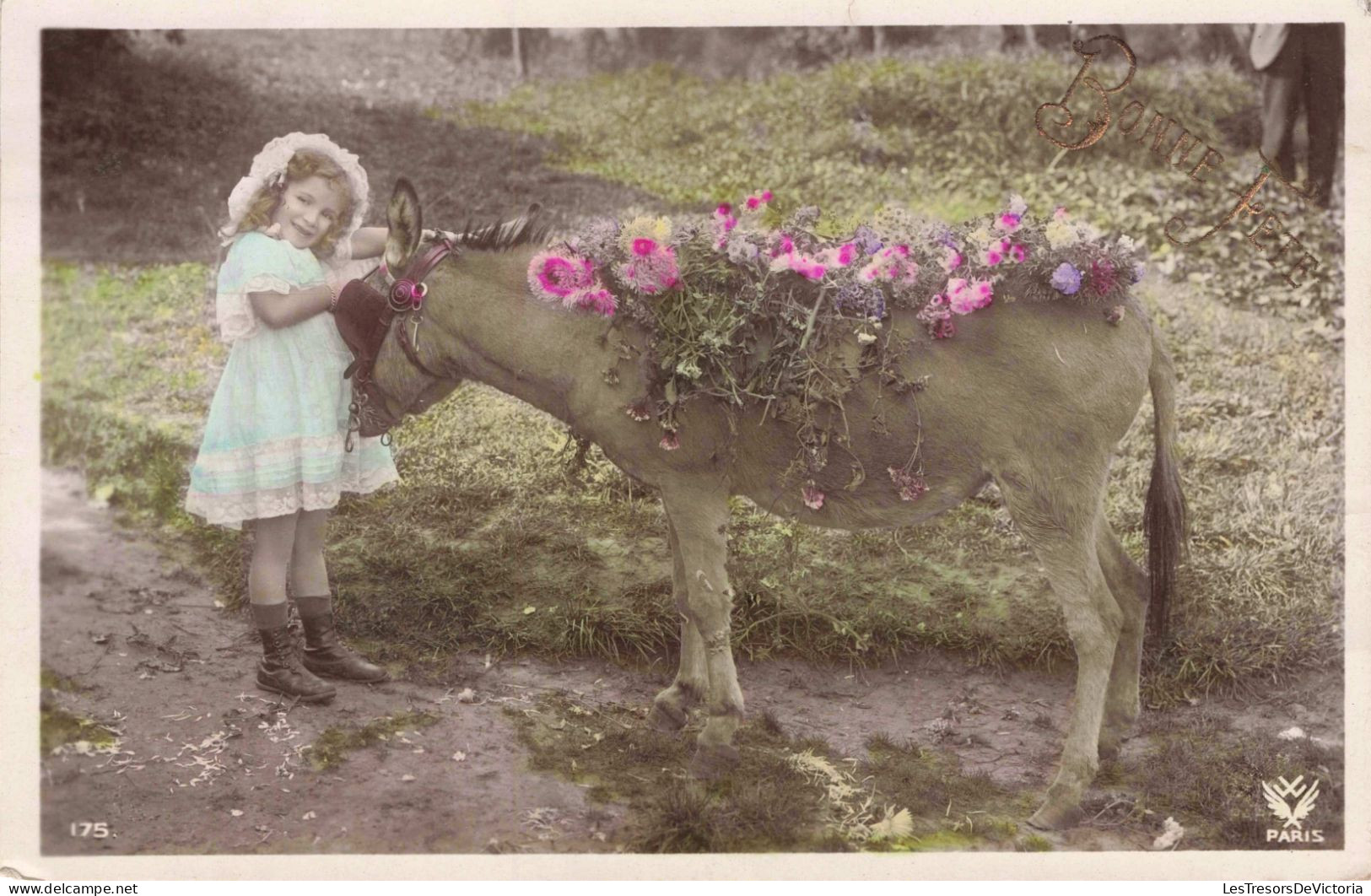 FÊTES ET VOEUX - Un Enfant Caressant Un âne - Colorisé -  Carte Postale Ancienne - Autres & Non Classés