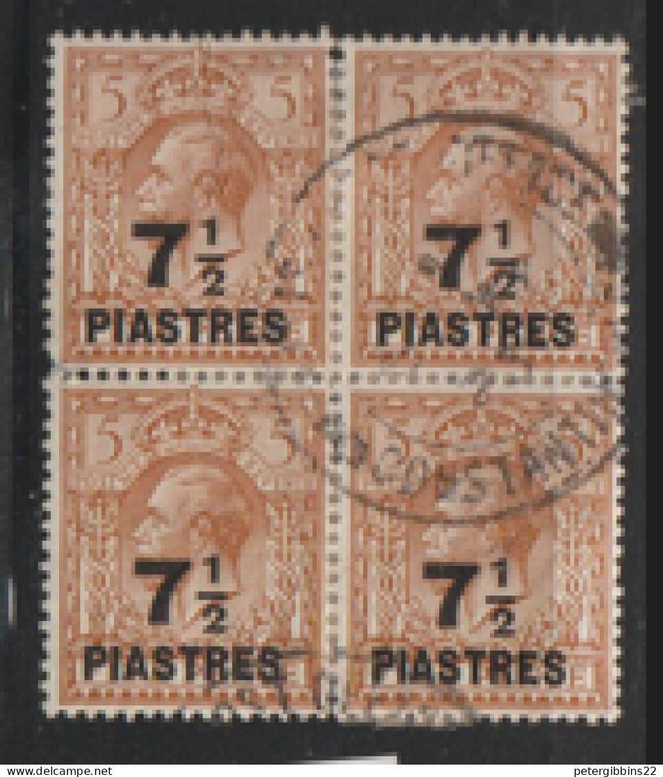 British Levant  1921  SG 45  7.12 PIASTRES  Fine Used Block Of Four - Levant Britannique