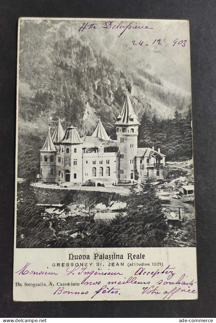 Cartolina Gressoney St. Jean - Nuova Palazzina Reale                                                                     - Aosta