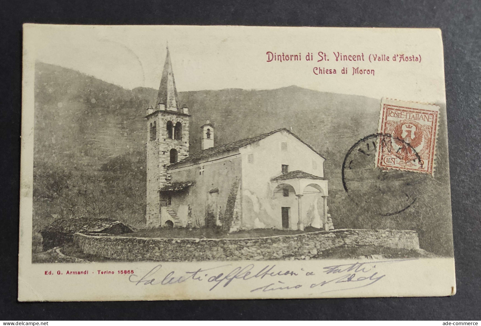 Cartolina Dintorni Di St. Vincent - Chiesa Di Moron ( Valle D'Aosta)                                                     - Aosta