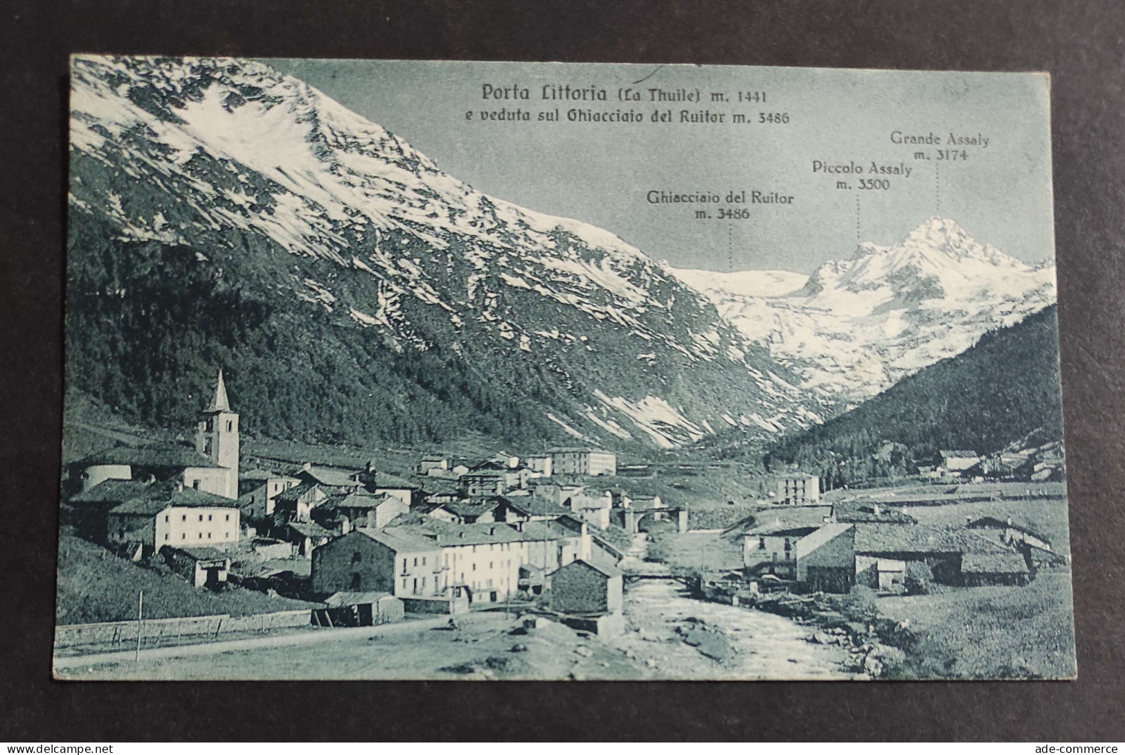 Cartolina La Thuile - Porta Vittoria E Veduta Sul Ghiacciaio Del Ruitor                                                  - Aosta