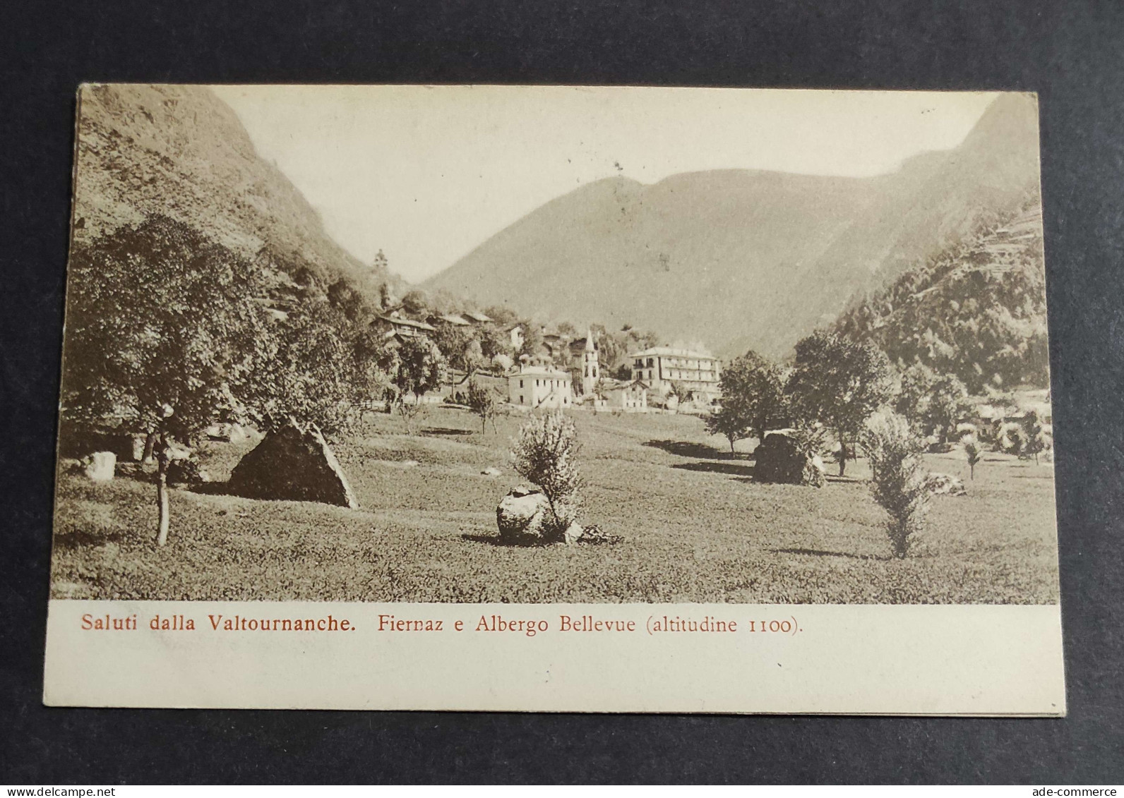 Cartolina Valtournanche - Fiernaz E Albergo Bellevue                                                                     - Aosta