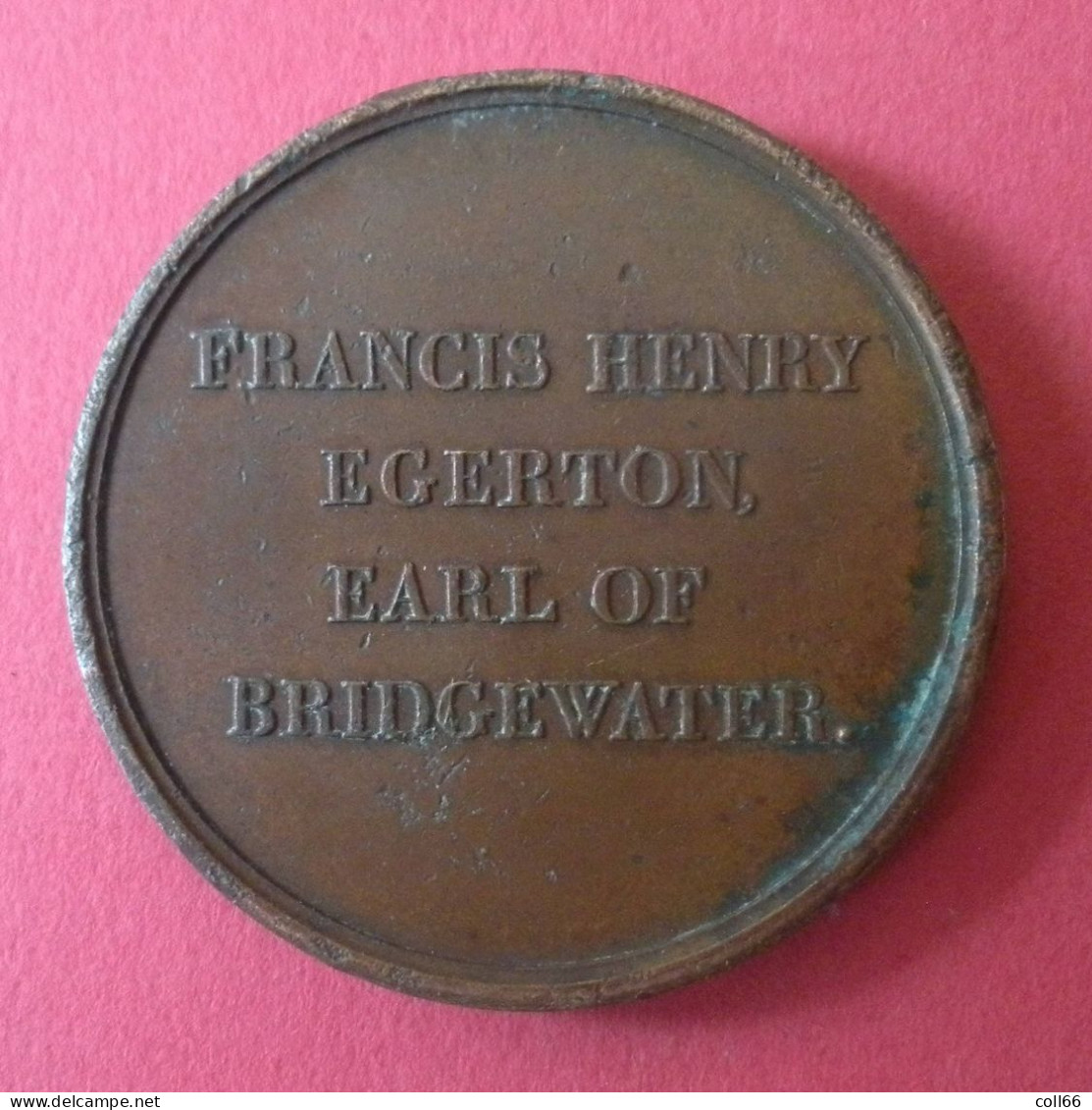 Médaille Francis Henry Egerton Comte De Bridgewater Théologien 1756-1829 Cuivre Diam 4.1 Cm 36g - Monarchia/ Nobiltà