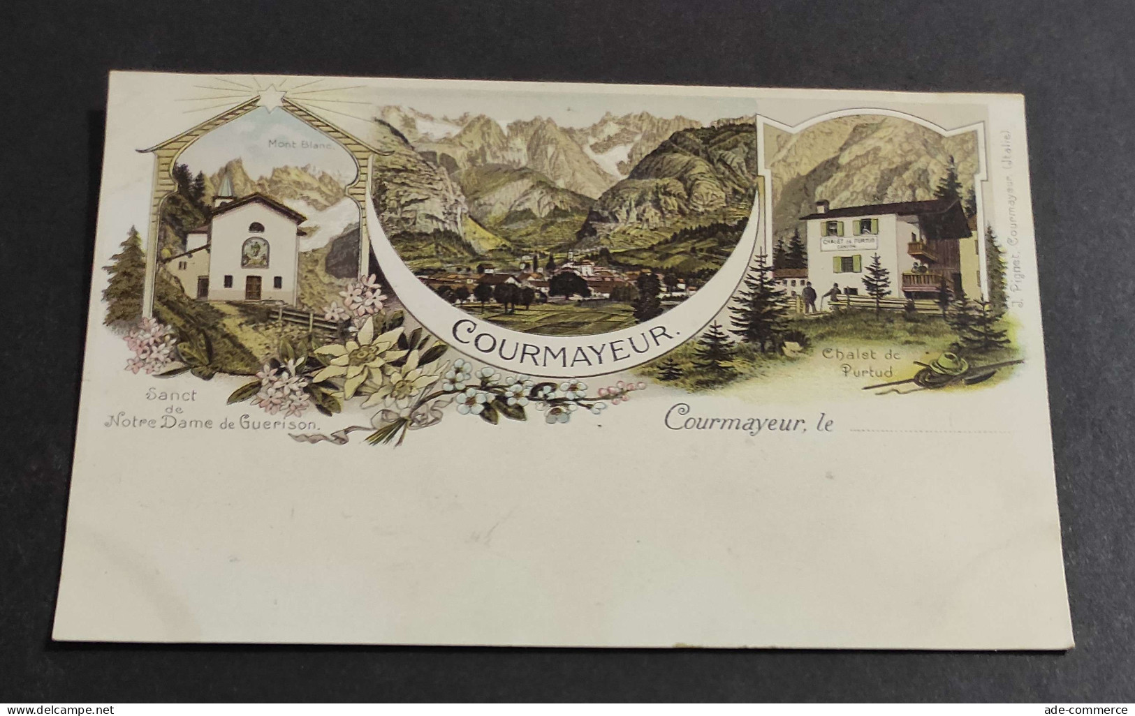 Cartolina Courmayeur - Sanct De Notre Dame De Guerison - Chalet De Purtud                                                - Aosta