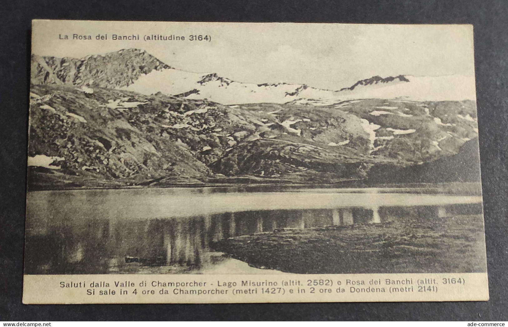 Cartolina Champorcher - Lago Misurino E Rosa Dei Banchi                                                                  - Aosta