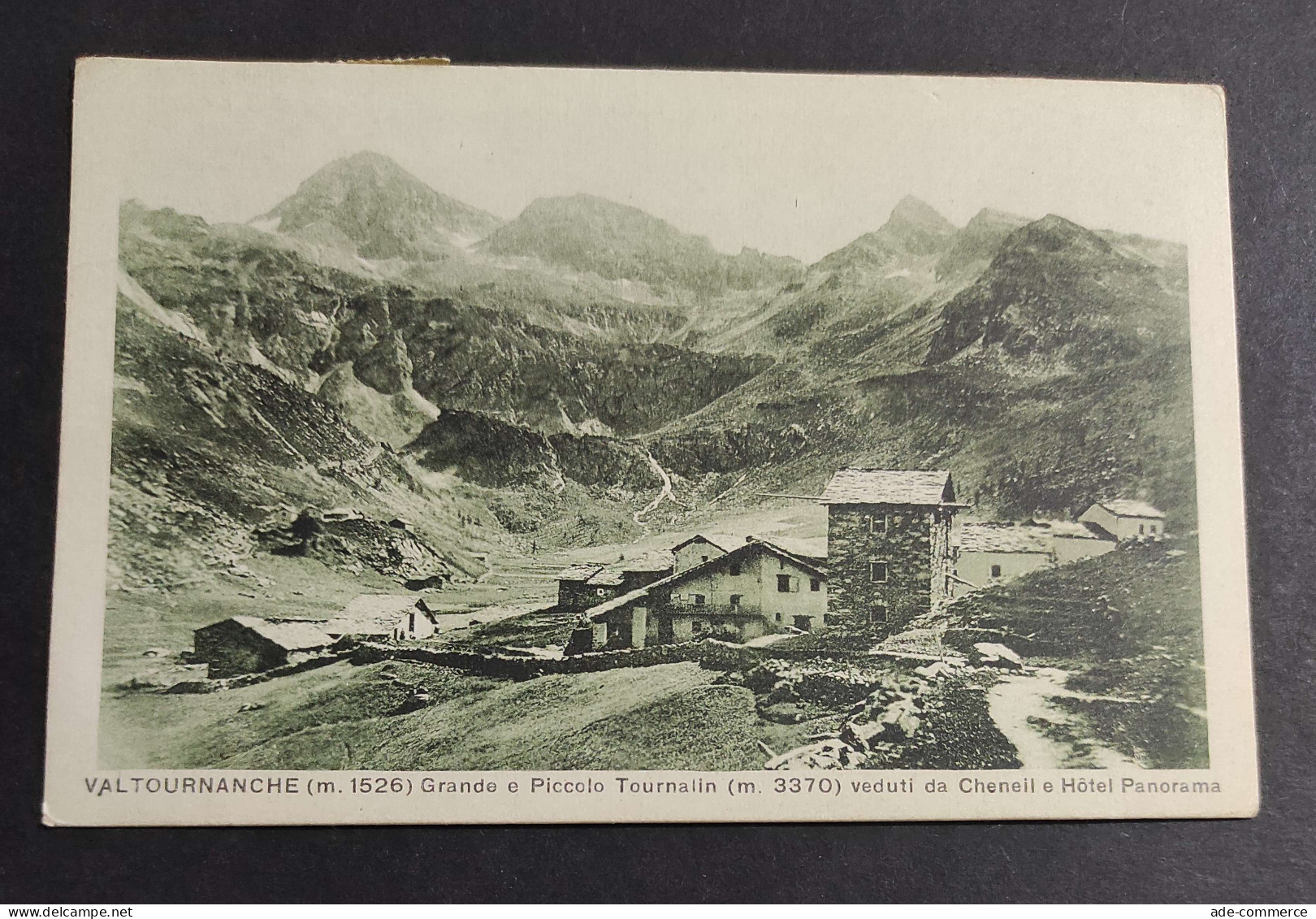 Cartolina Valtournanche - Grande E Piccolo Tournalin Veduti Da Chenell E Hotel Panorama                                  - Aosta