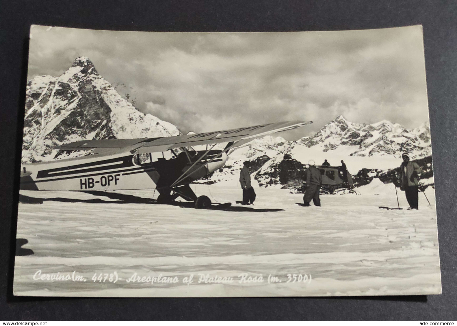 Cartolina Cervino - Aeroplano Al Plateau Rosà                                                                           - Aosta