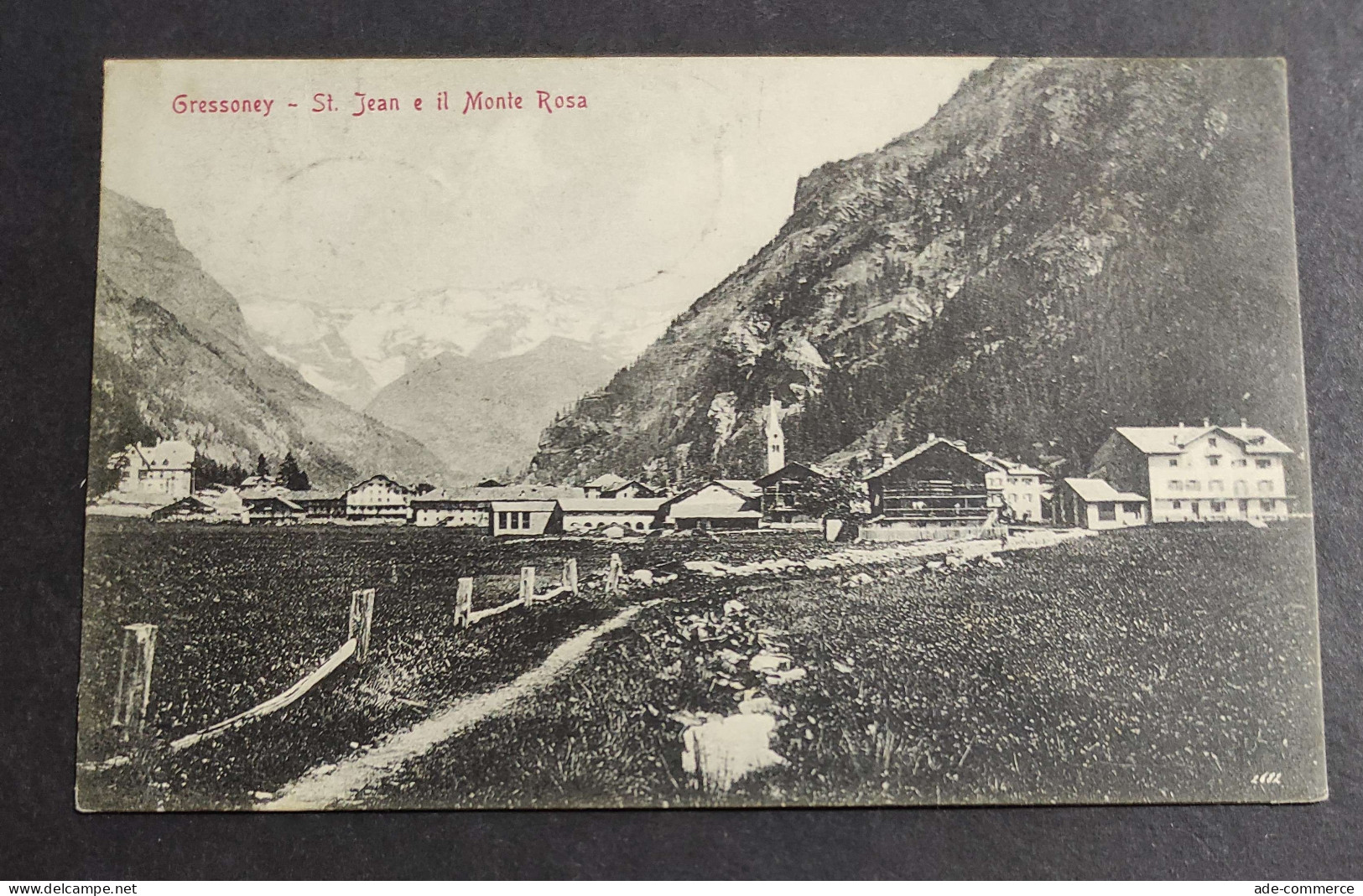 Cartolina Gressoney - St. Jean E Il Monte Rosa                                                                           - Aosta