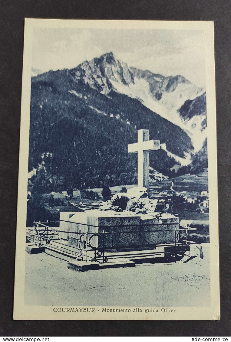 Cartolina Courmayeur - Monumento Alla Guida Ollier                                                                       - Aosta