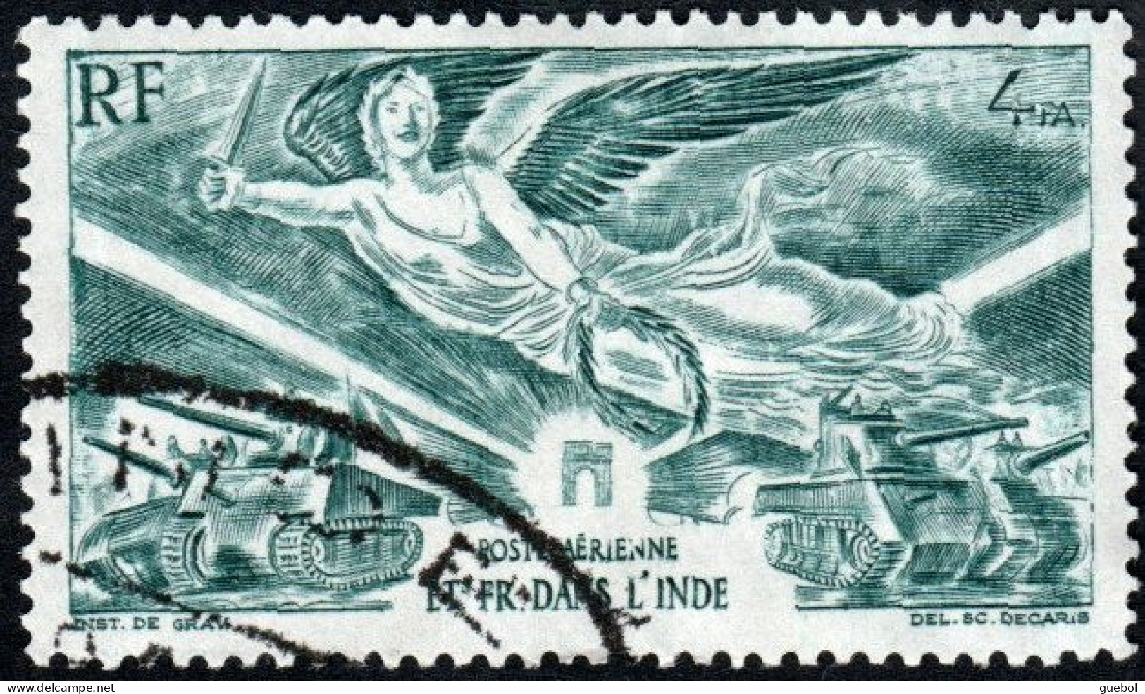 Anniversaire De La Victoire. Détail De La Série. Inde N° PA 10 Obl. - 1946 Anniversaire De La Victoire