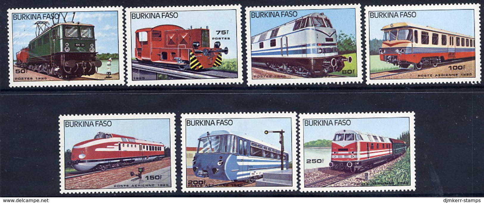 BURKINA FASO 1985 Locomotives MNH / ** - Burkina Faso (1984-...)