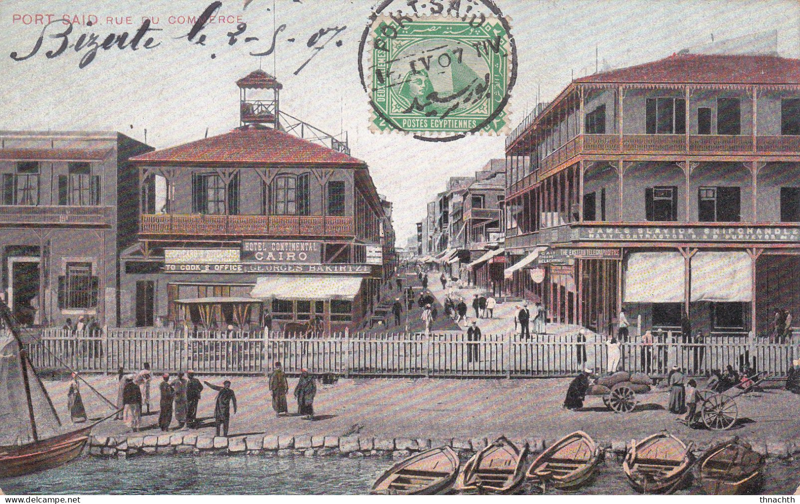 1907 Correspondançe Port SaÏd -rue Du Commerce - Port-Saïd