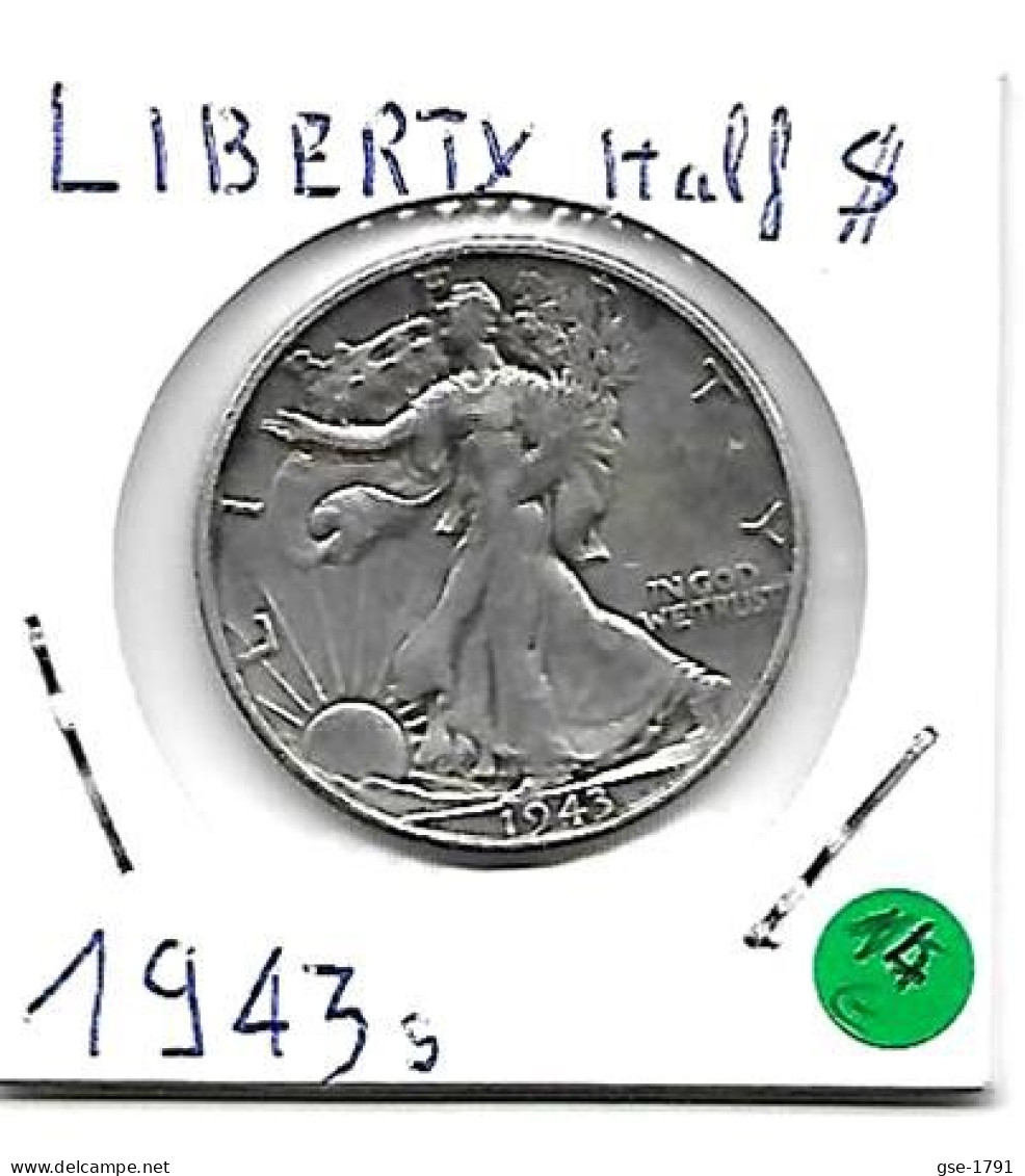 ETATS-UNIS Half Dollar LIBERTY 1943 S  Argent  TTB - 1916-1947: Liberty Walking