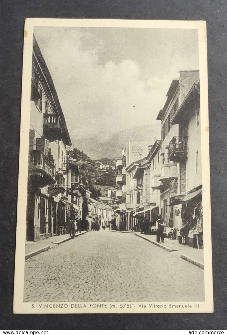 Cartolina S. Vincenzo Della Fonte - Via Vittorio Emanuele III                                                            - Aosta