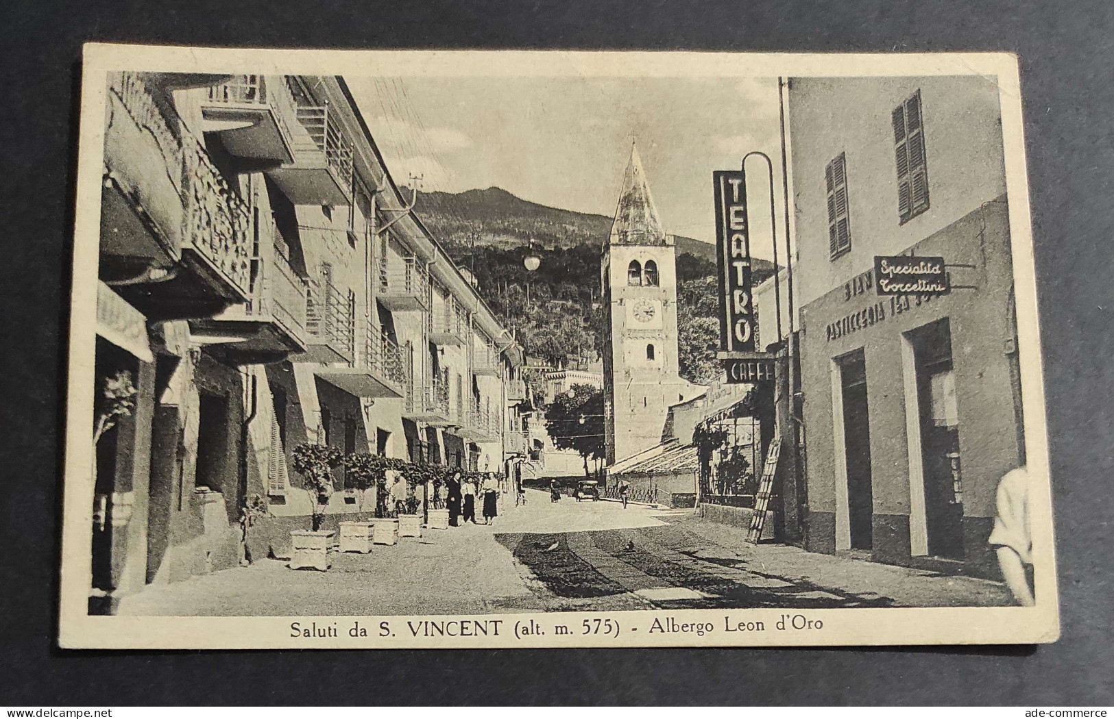 Cartolina Saluti Da S. Vincent - Albergo Leon D'Oro                                                                      - Aosta