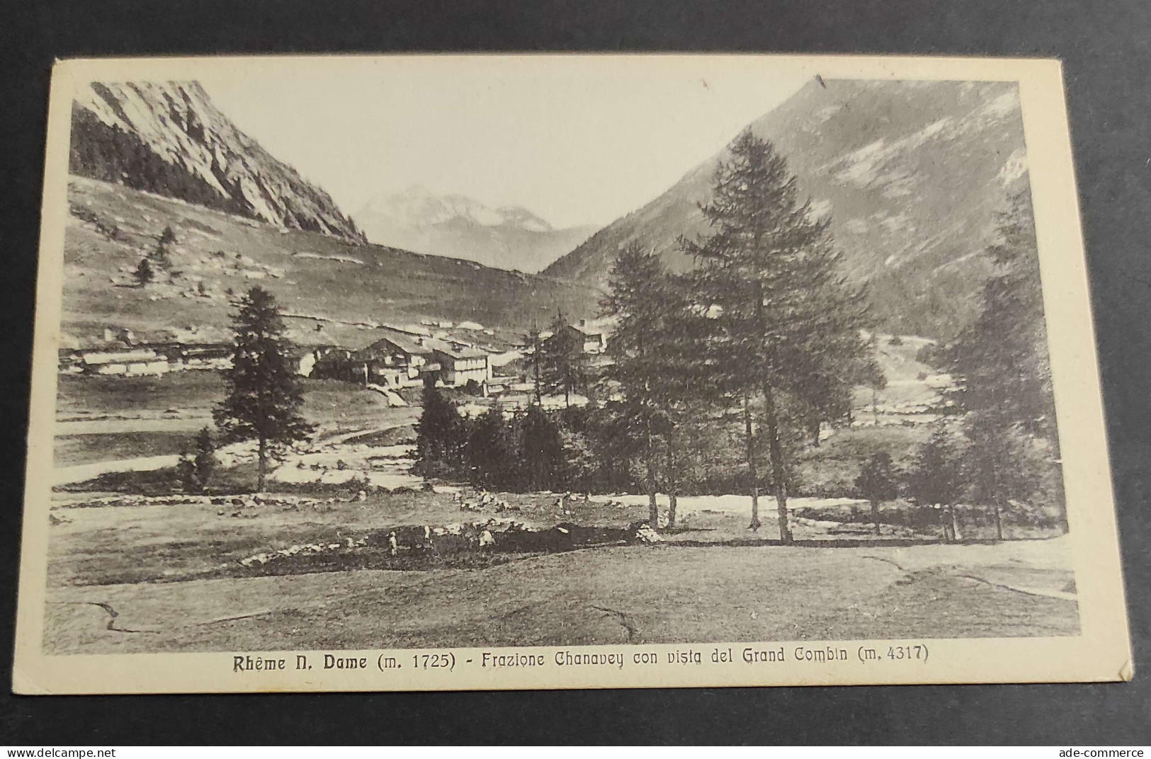 Cartolina Rheme N. Dame - Frazione Chanavey Con Vista Del Grand Combin                                                   - Aosta
