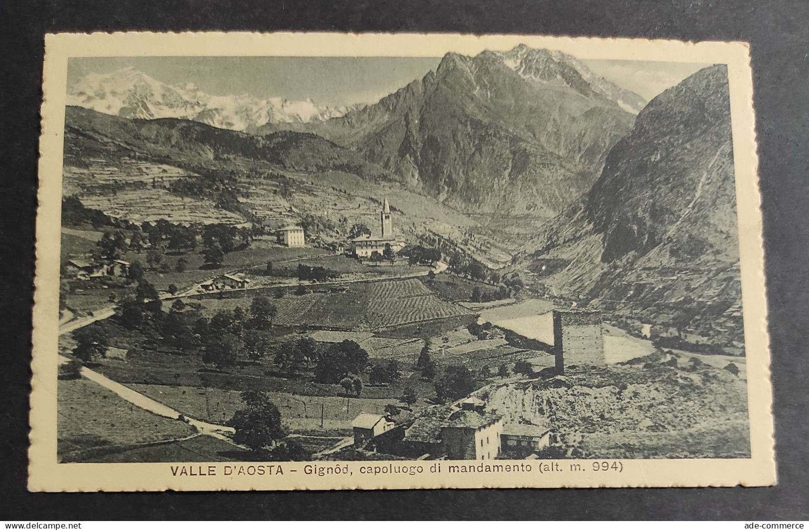 Cartolina Valle D'Aosta - Gignod, Capoluogo Di Mandamento                                                                - Aosta