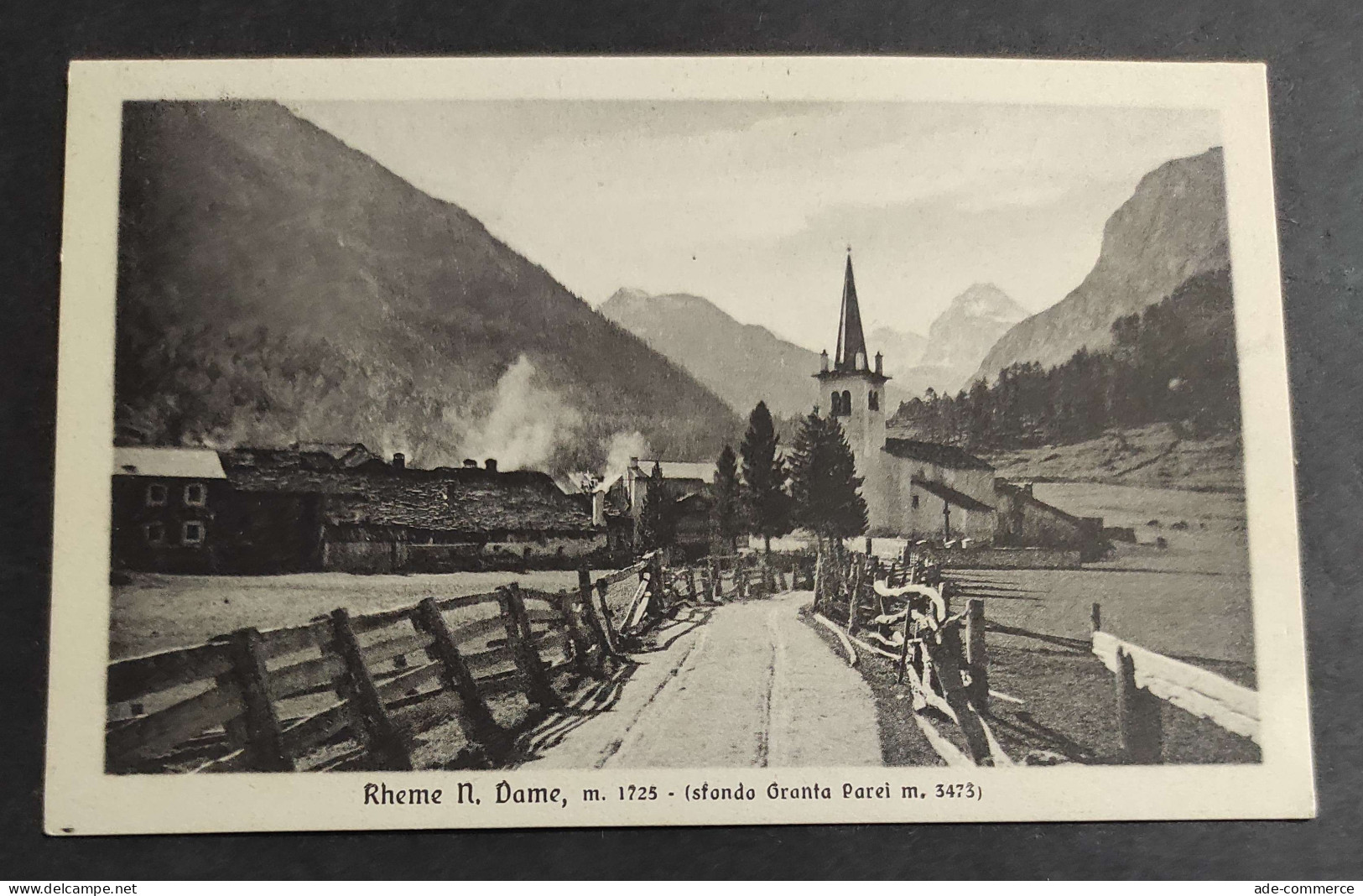 Cartolina Rheme N. Dame - Sfondo Granta Parei                                                                            - Aosta