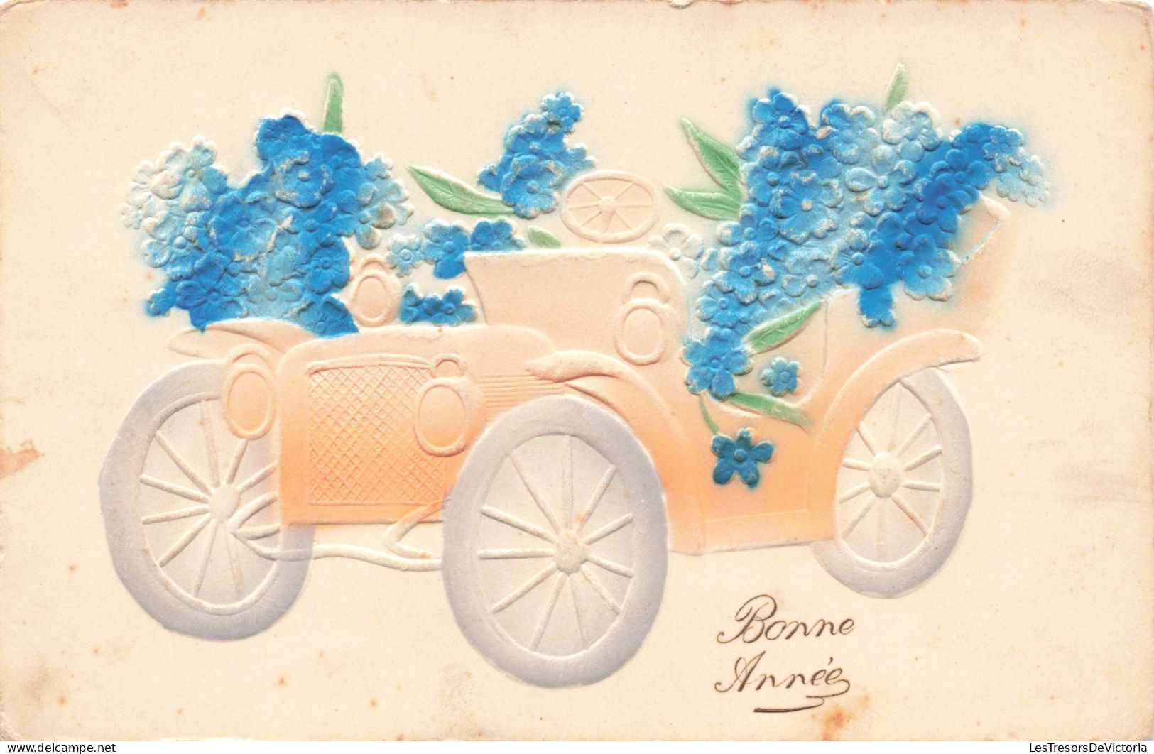 FÊTES ET VOEUX - Nouvel An - Une Voiture Ornée De Fleur - Colorisé - Carte Postale Ancienne - Neujahr