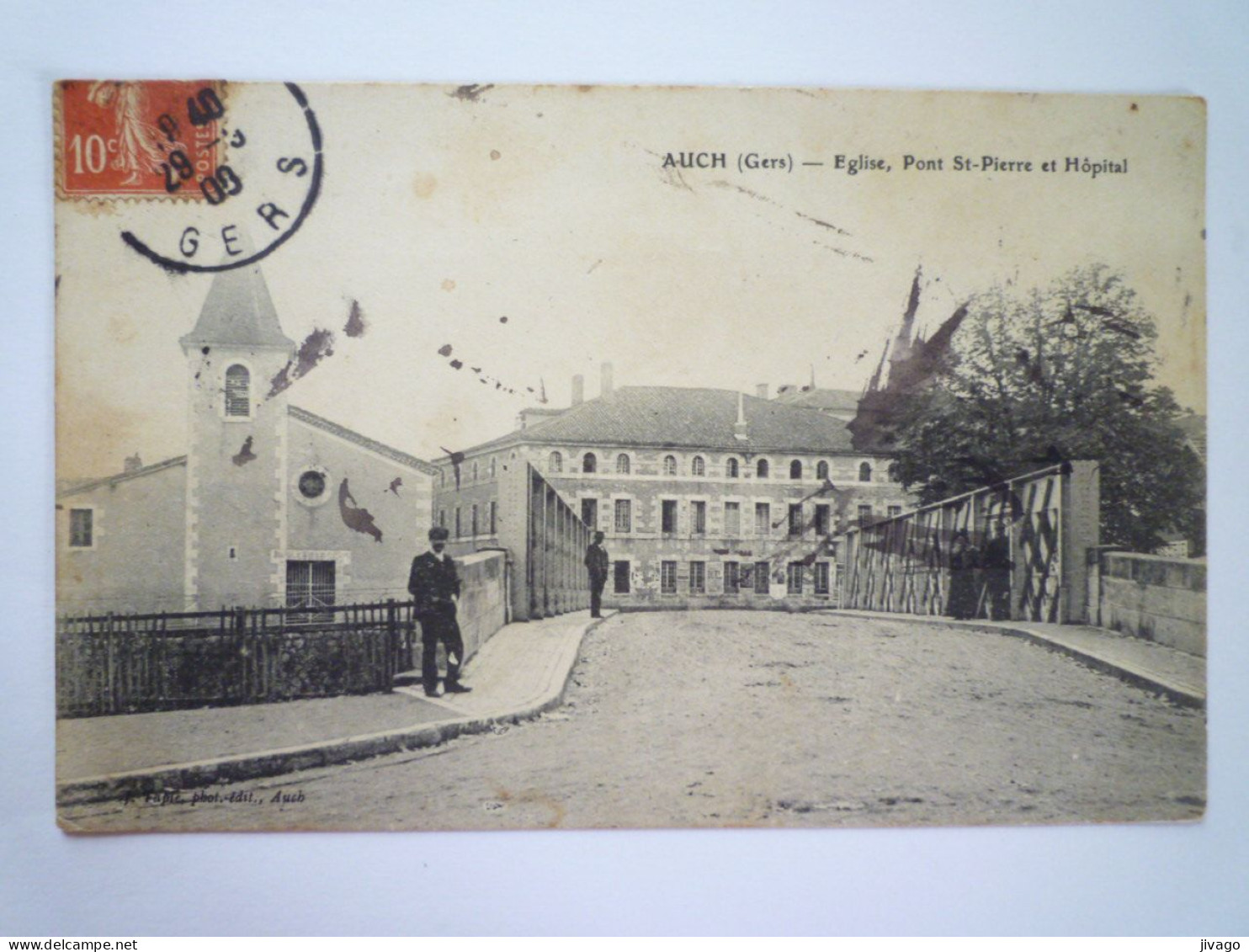 2023 - 1864  AUCH  (Gers)  :  Eglise , Pont Saint-Pierre Et Hôpital   1909   XXX - Auch